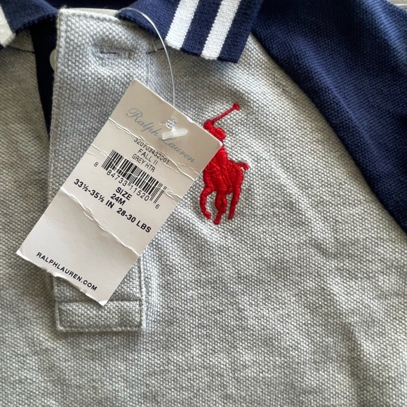 Ralph Lauren Kids Polo in Navy and Gray - Picture 2 of 4